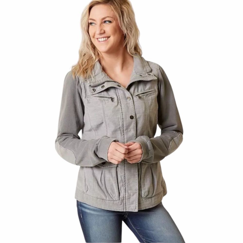 CoffeeShop Smoke Grey Utility Slub Jacket Size Small NWOT